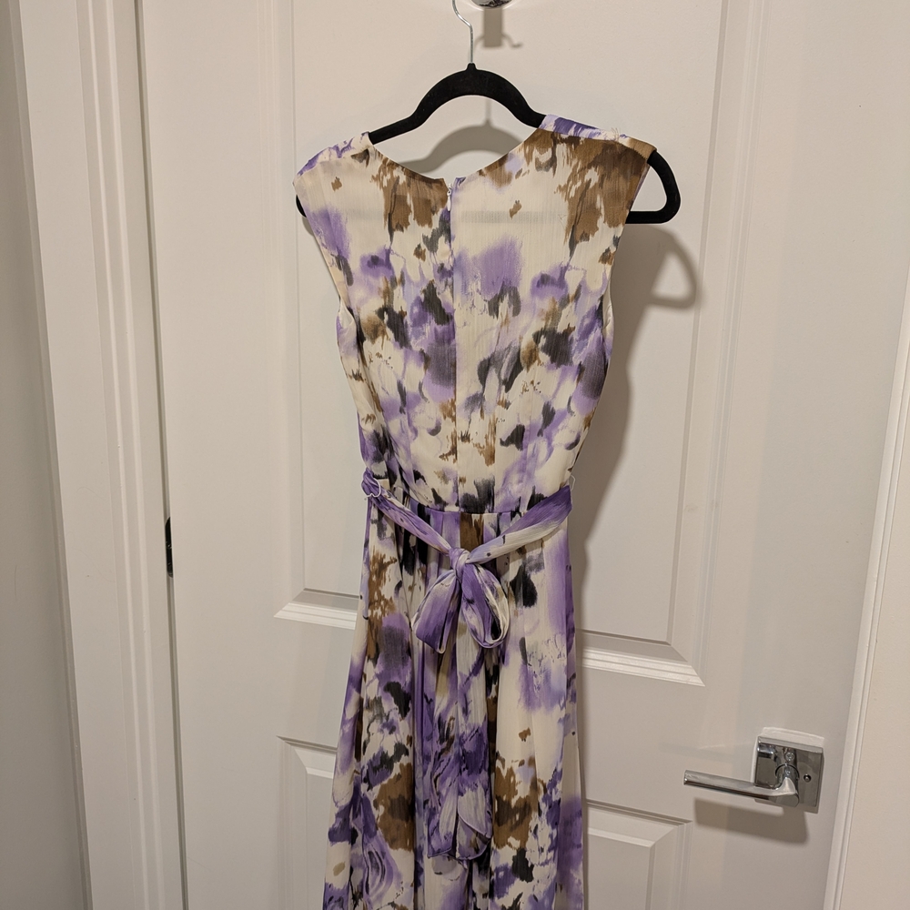 Adrianna Papell Purple and Brown Abstract Party Dress - Picture 4 of 6